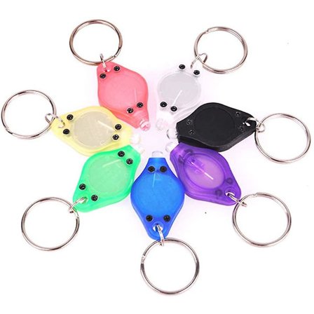 (7-pack) Ultra Bright Mini LED-nyckelringsficklampa, nyckelringsficklampa, LED-nyckelringsficklampa, LED-nyckelringslampa - Vitt ljus med 7 färger Sh