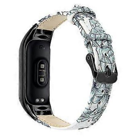 För Xiaomi Smart Band 8 Äkta Läderarmband med Svart Klockfodral