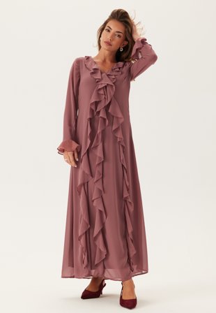 VERO MODA Vmholly Ls Flounce Ankle Dress Rose Brown Vaatteet