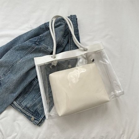 PVC Transparent Taske One Shoulder Bag HVID