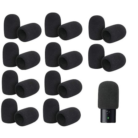 Mikrofon Popfilter, 20 stk. Mikrofon Vindskærm Skum Cover Mic Skum Cover Karaoke Mikrofon Lydpotte Sort