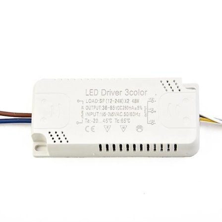 3-Farvet LED Driver 260-280mA Transformer 8-24Wx2 20-40Wx2 30-50Wx2 40-60Wx2 50-70Wx2 Til Loftlampe [DB]