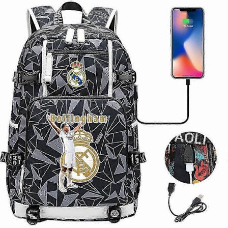 Jude Bellingham -kuvioinen painettu reppu opiskelijalle, suuri matkakassi, tyyli 61