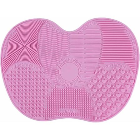 Rengjøringsbørste for rengjøring av sminkekoster Rengjøringsmatte Skurebrett (rosa)