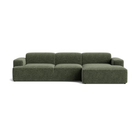Madrid XL chaiselong sofa, højrevendt, Genesis Grøn - Flyder sofa, dybt sæde - 317x101x75cm - Sofa, chaiselong