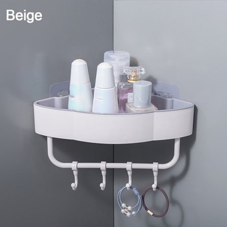 Hörnförvaringsställ Badrumshylla Schampohållare BEIGE Beige