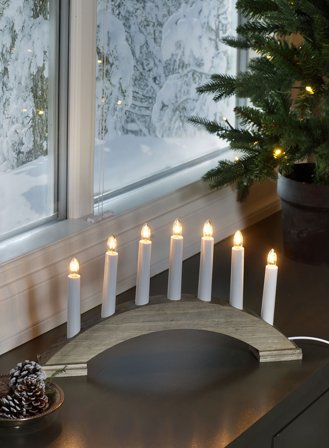Adventsstake Bea 7-lys - natur