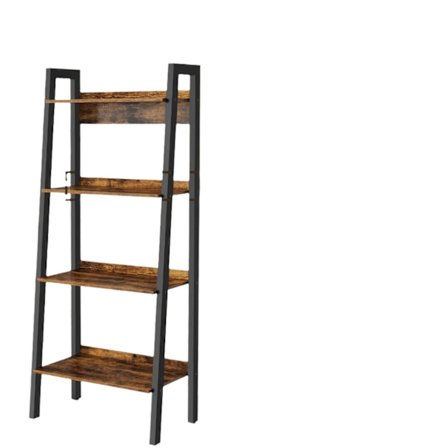 Rootz vintage brun sort bogreol - leder hylde - smal hylde - rumbesparende design - 56 x 34 x 137,5 cm