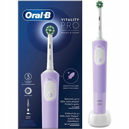 Elektrisk tandborste - Oral-B - Vitality Pro Protect X Clean - 3 lägen - Timer - Långvarigt batteri