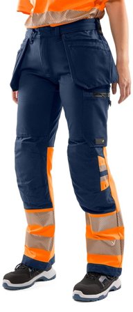 Arbetsbyxor Fristads Dam Varsel Green hantverkarbyxa stretch 2663 GSTP klass 1, dam, Varsel Orange/Marinblå Arbetskläder