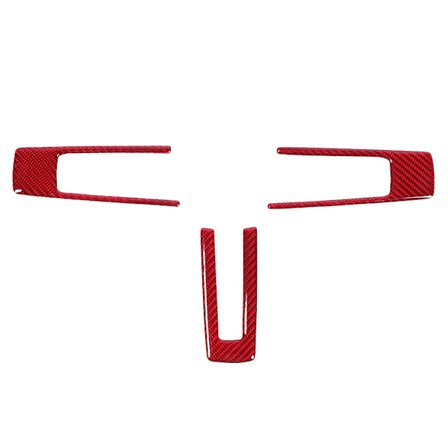 3 st Rattram Klistermärke Kolfiber Knappskydd Trim Passar Ford Mustang 09-13