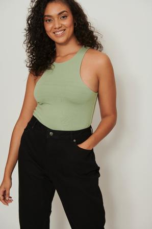 NA-KD Basic Body dos nageur - Débardeurs - Vert - EU 54