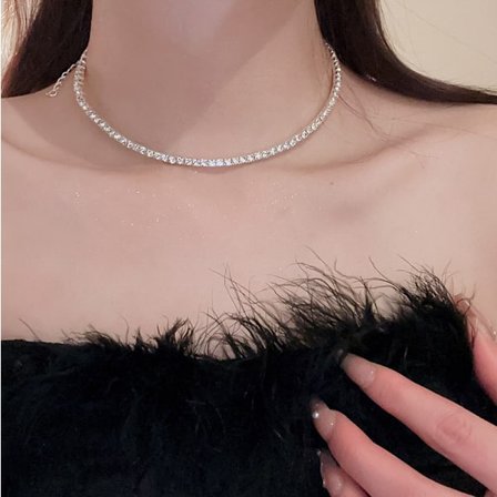 Zirkon vatten droppe choker halsband, lätt lyx, nisch high-end, krage, höst- och vinterklänning, mångsidigt temperament tillbehör