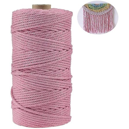 Makramé bomullsgarn 3mm X 200m Makramé tau Makramé snor Bomullssnor.for veving