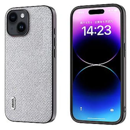 Timantti Musta Reuna Puhelimen Kotelo iPhone 14 Plus:lle (Hopea)