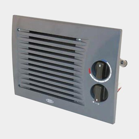 Sbrinatore / riscaldamento passaggio Siroco Arizona 400, con 3 velocità ventola, Ø16 mm (attacco acqua di raffreddamento), 5000 W, 24 V