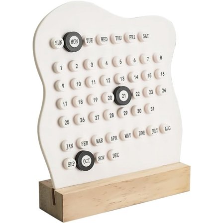 Evighedskalender til skrivebordet - Kalender 2026 - Genanvendelig blokkalender til skrivebordet - Kalender 2026 månedlig kalender - Moderne 