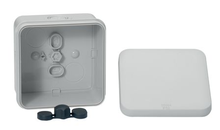 Schneider Electric ENN05084 Kopplingsdosa grå, knock-outs, utvändig 80x80x45 mm, Installationsmaterial