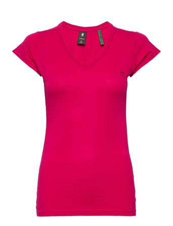 Eyben Stripe Slim V T Wmn S\S Pink G-Star RAW