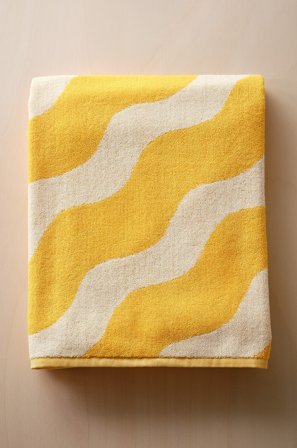 Jotex - Badelaken 90x150 Cm Gul/naturhvit - WAVES - Kjøp Badelaken hos Jotex