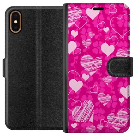 Kompatibel Tegnebogsetui til Apple Apple iPhone X PopHjerteMønster