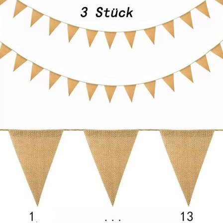 Vimpler av stoff og lin, trekantede dekorative flagg