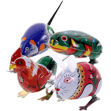 Mekanisk legetøj af jern til børn, optrækkeligt legetøj til leg, 4 stk. farverigt sæt [D]