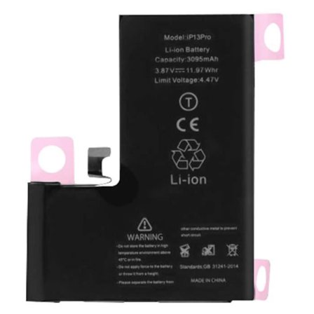 Internt batteri iPhone 13 Pro 3095mAh - Ersätter A2656 - Svart - Lithium Ion - 3,7 V