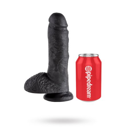 Dildo med Pung 22.5 cm - Svart - Vuxen.se - Stor, tjock dildo-King Cock