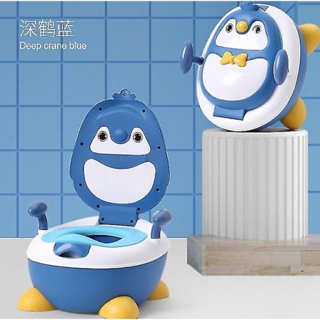 Barnetoalett Dyp Kran Blå Pu-pute 35*26cm Pp lite toalett