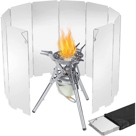 10 plader aluminium vindskærm foldbar vindskærm komfur vindskærm camping komfur tilbehør camping vindskærm foldbar camping komfur til camping 