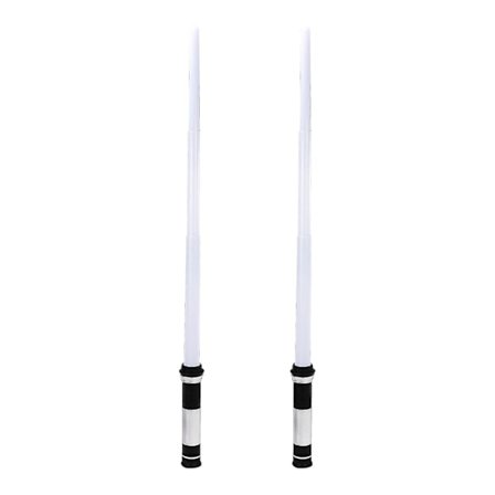 Ljus upp sabel 2-pack teleskopisk hopfällbar lasersvärd 2in1 Led + Ljudeffekter (rörelsesensor) Dubbelbladig dubbelt ljus upp svärd för barn presenter