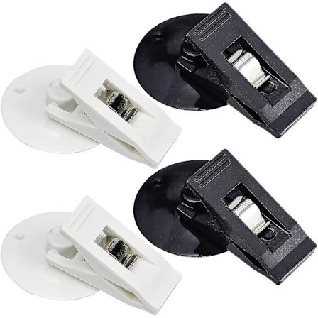 2 stk. parkeringsbillet-holder med sugekop, notesblokholder, plastickortholder, hvid/sort, bilrudeholder, billetter, clips til parkering