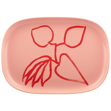 Marimekko serveringsfat 23x32 cm, röd/rosa | Dukning & Servering > Serveringsskålar > Serveringsfat | Bagaren och Kocken