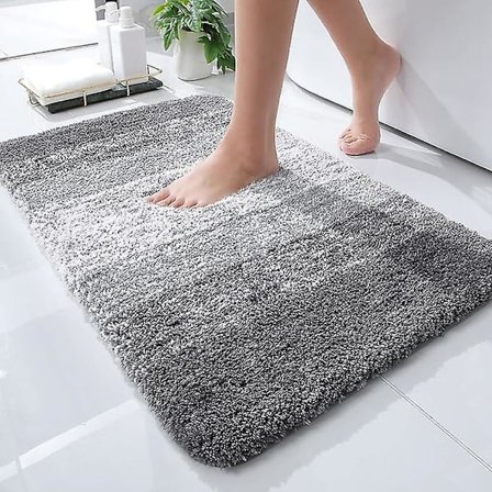 Luksuriøs baderomsmatte 41x61, Ekstra myke og absorberende baderomsmatter i mikrofiber, Sklisikker plysj
