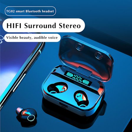 Trådlösa Bluetooth-hörlurar TWS- Mini In Ear Game Digital Display Två öron