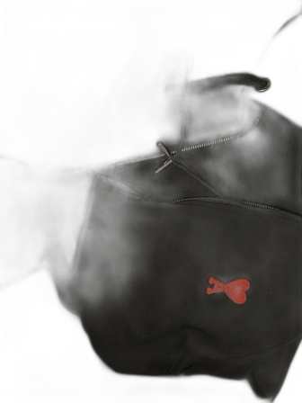 Svart hoodie från Ami med röd logga