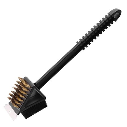 3-i-1 BBQ Grillskraper Multifunksjonell Kobbertrådbørste Rengjøringsverktøy for Utendørs BBQ & Ovn