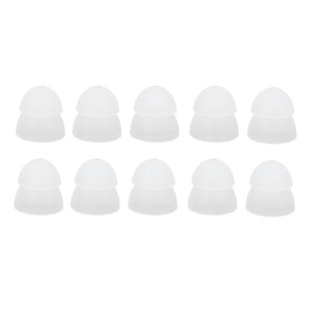 10 stk Høreapparatkupler myk silikon 8mm dobbeltlag lukket type Vaskbar antistatisk øretips Hvit