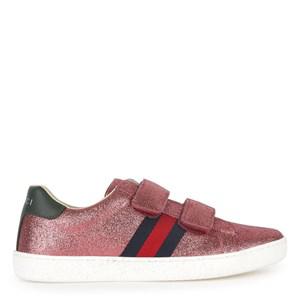 Kids - Gucci Sequined velcro sneakers - Bande Web 28 EU - Trainers - 28 EU - Pink - Mädchen
