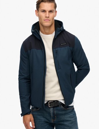 Superdry Sport Hooded Softshell Tech Trekker - Navy - XL