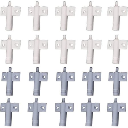 20 stk. køkkendørsdæmpere, skabsdæmpere, skuffe dæmpere, bløde og lydløse dæmpere, til skabe, døre (hvid + grå)