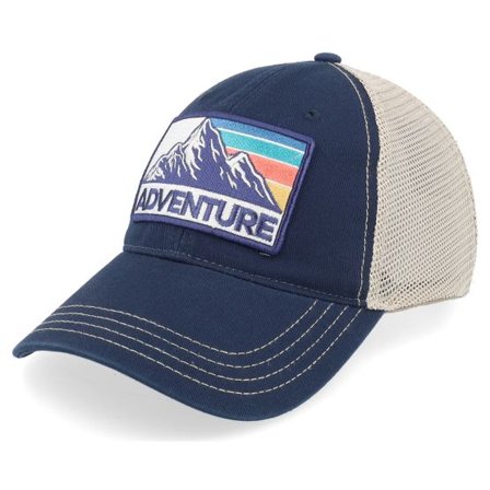 Wild Spirit - Blå trucker Keps - Mountain Adventure Patch Navy/Khaki Trucker @ Hatstore
