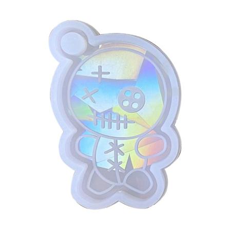 Transparent Halloween Holografisk Harpiksform Nøglering Vedhæng Epoxy Harpiks Hældning Form Transparent