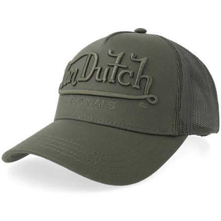 Von Dutch - Grün trucker Cap - Embroidery Logo Dark Green A-Frame Trucker @ Hatstore