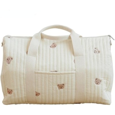 Äitiyshoitolaukku vauvan vaipoille, äitiyslaukku, tikattu vaippalaukku, toilettilaukku, äitiyslaukku