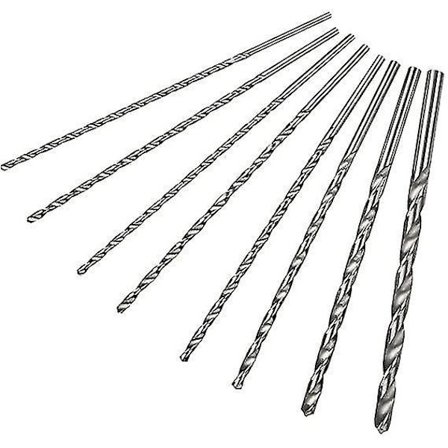 8 stk 200 mm Ekstra Lange Spiralbor Hss Rett