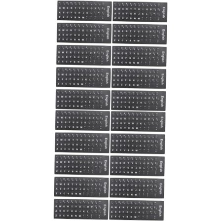 2 sæt tastaturklistermærker, skrivebordsklistermærker, hvide bogstaver til universelt tastatur, 10 stk.*2