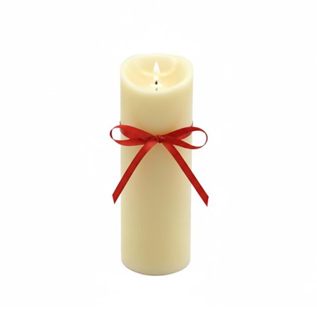 LED flammeløst bloklys, 30 cm, ægte voksfinish