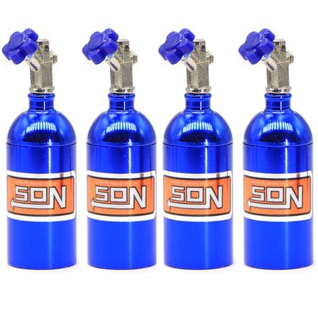 4x Metal Simulerede NOS Nitrogenflasker til 1/10 RC Crawler Bil Trx4 Defender Rc4wd D90 D110 Axial S